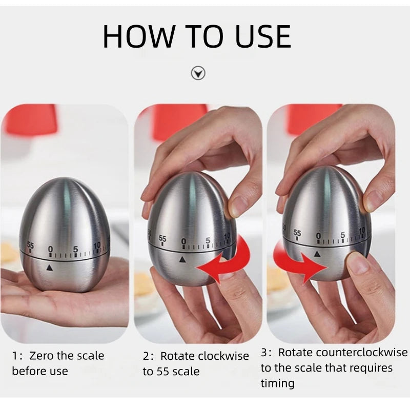 Mechanical Kitchen Timer – Egg & Cooking Countdown Dial Kitchen Timer PLUSH