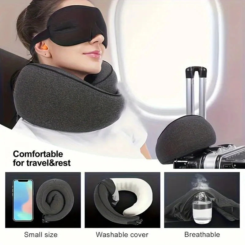 Memory Foam Travel Neck Pillow – Breathable & Machine Washable Travel Neck Pillow PLUSH