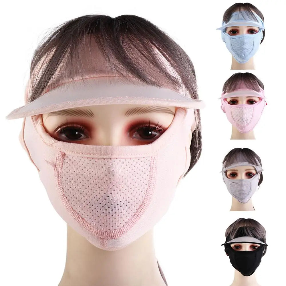 Women's UPF 50+ Ice Silk Face Veil – UV Sun Protection Mask UV Face Veil PLUSH