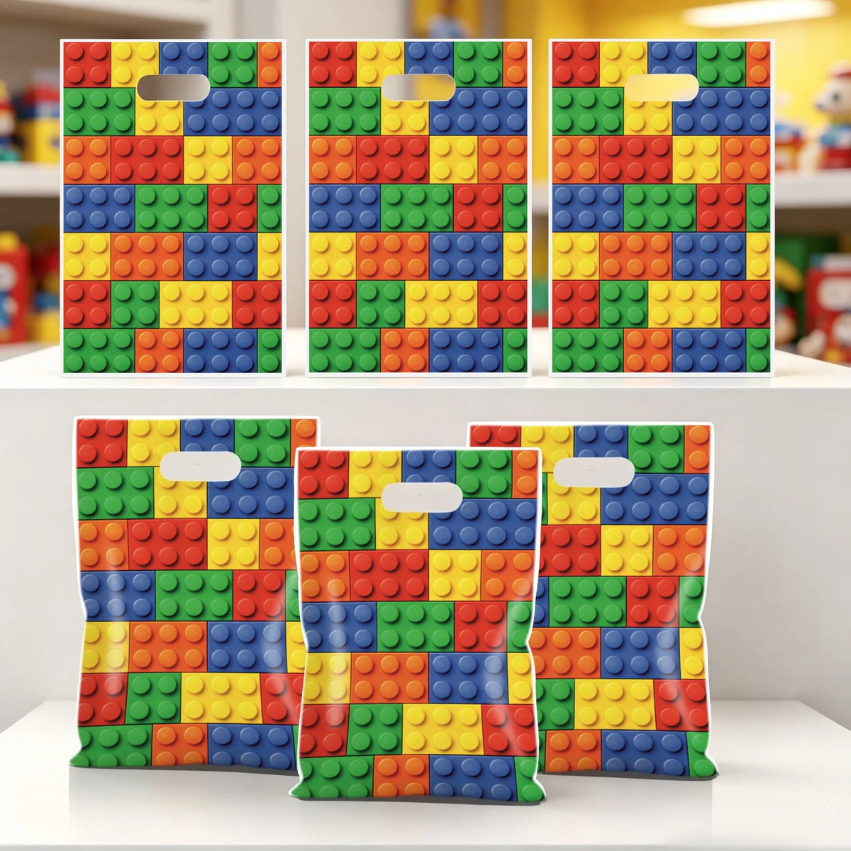 Building Bricks Party Favor Bags with Handles – Kids Gift Bags Party Favor Bags PLUSH