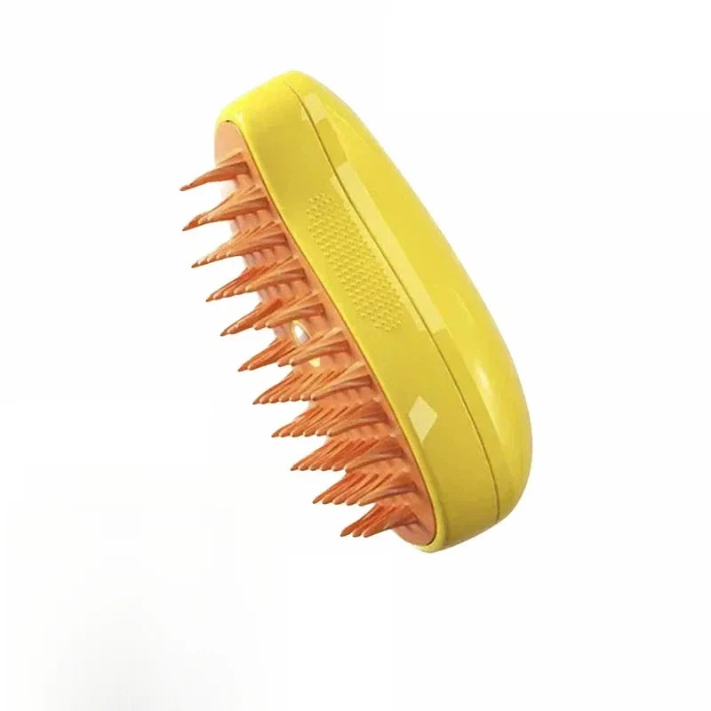 Electric Steam Spray Cat Brush – Pet Grooming & Massage Comb Pet Grooming Brush PLUSH Yellow