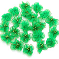 20pcs Chiffon Fabric Flowers – Colorful Blossom Craft Decor Fabric Craft Flowers PLUSH Green