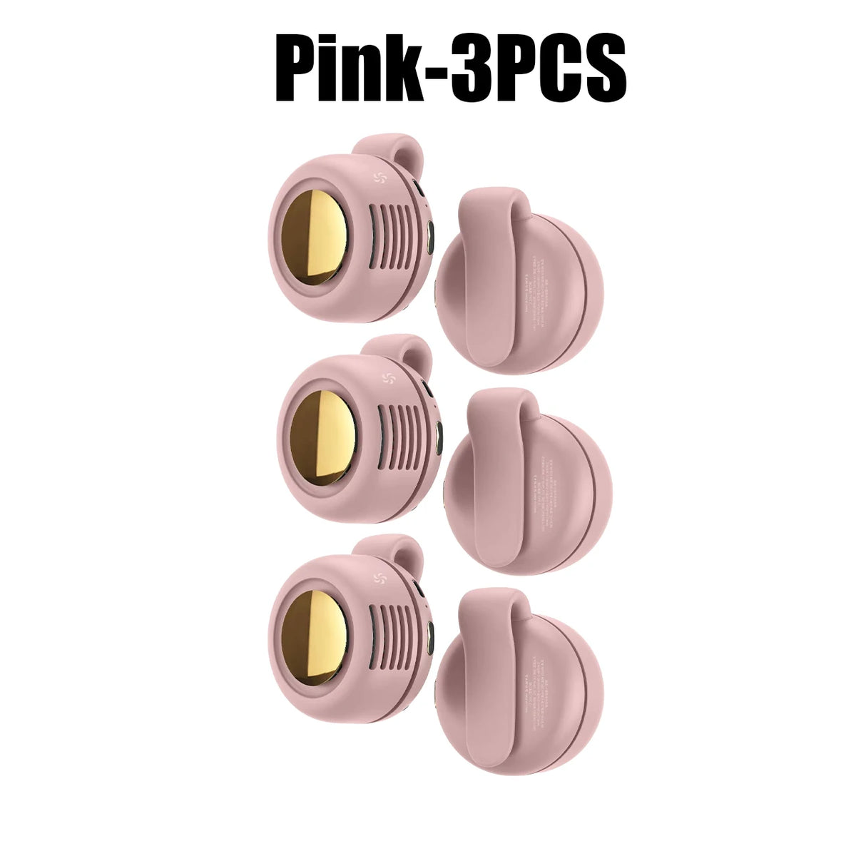 Bladeless Clip-On Mini Fan USB Rechargeable – Travel Fan Personal Clip-On Fan PLUSH Pink 3PCS
