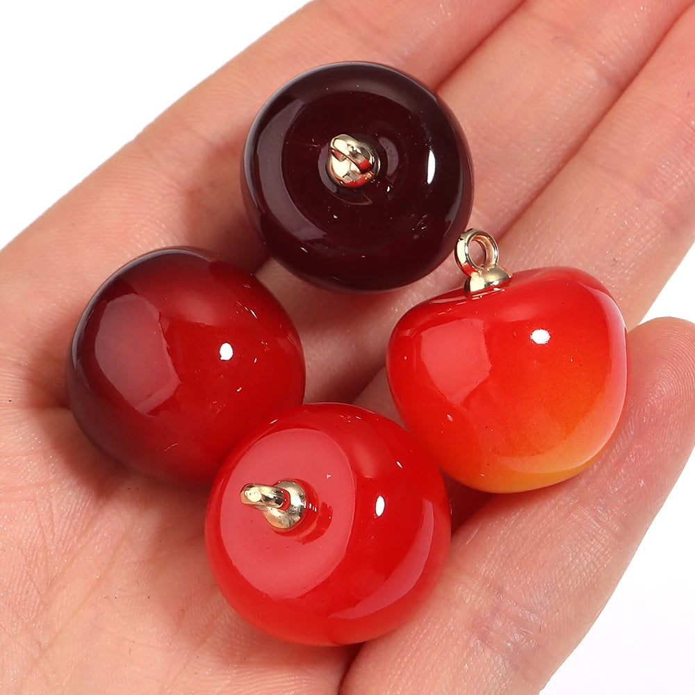 10pcs Cherry Fruit Acrylic Beads 20mm – DIY Jewelry Making Acrylic Craft Beads PLUSH