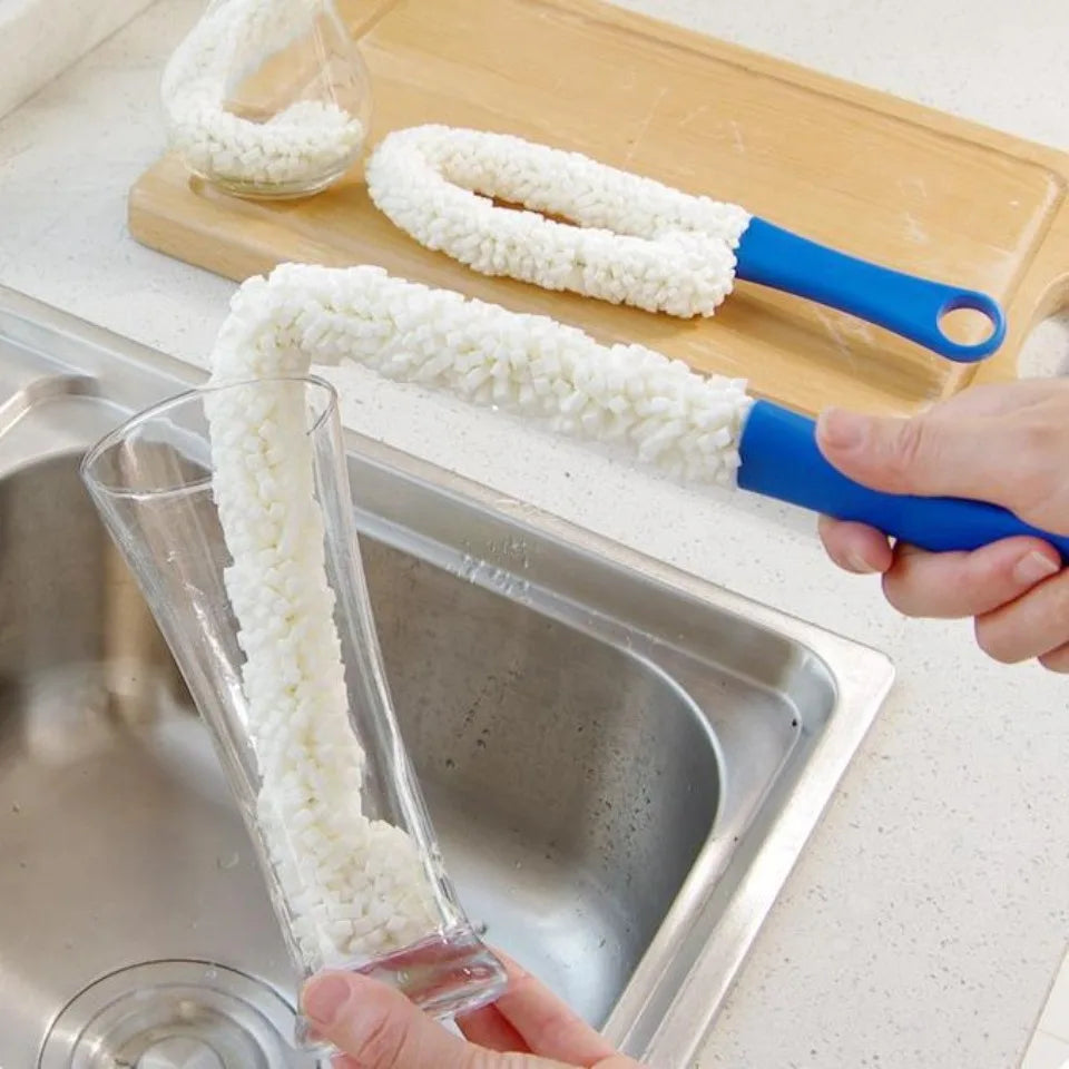Long Reach Flexible Sponge Bottle Brush – Wine & Decanter Cleaner Bottle Cleaning Brush PLUSH