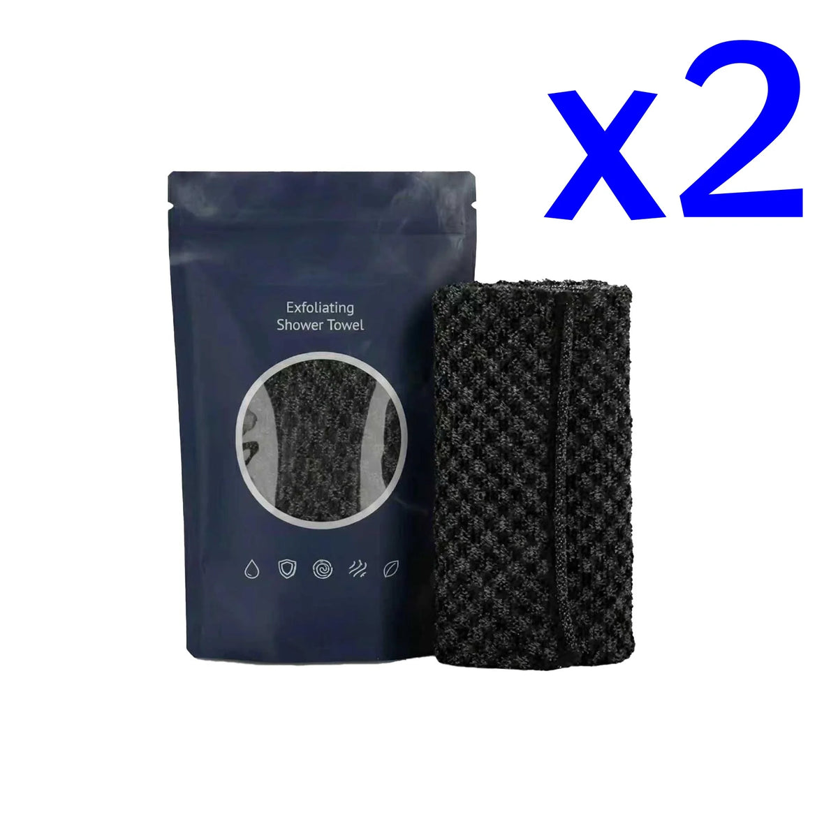 Ultra-Long Exfoliating Back Scrubber Towel for Men & Women Exfoliating Bath Scrubber PLUSH 2 x 1pc in bag