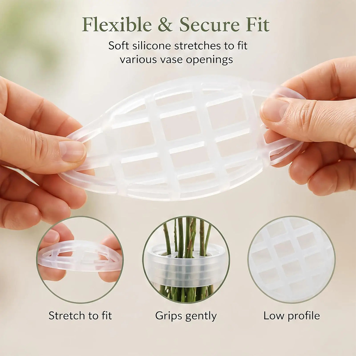 2-Pack Silicone Flower Arranging Grid & Vase Stem Holder Floral Arranging Tool PLUSH