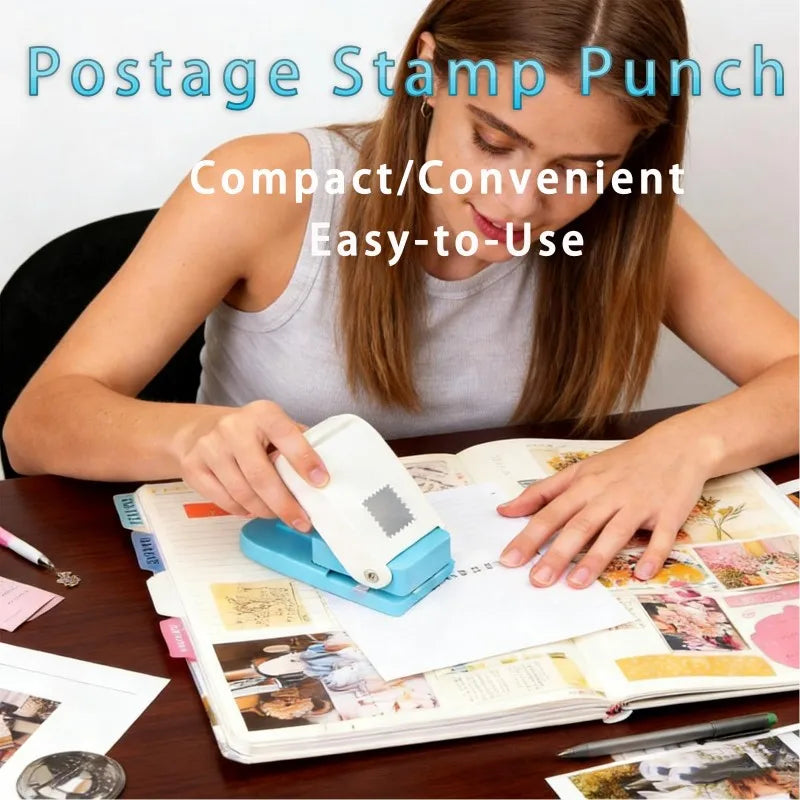 2-in-1 Postage Stamp Paper Punch – DIY Scrapbooking Tool Paper Craft Punch PLUSH