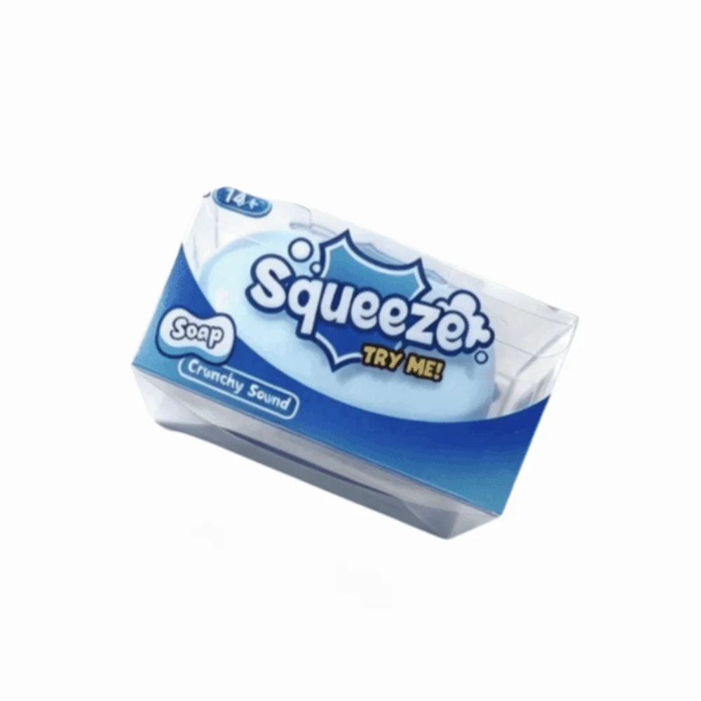 Realistic Soap Squishy Slow-Rise Squeeze Fidget Toy – 3 Colors Squishy Fidget Toy PLUSH Blue