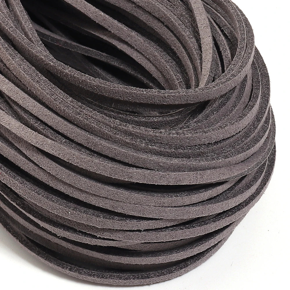 10pcs Multicolor Faux Suede Flat Cord 2.5mm – DIY Jewelry Making Jewelry Craft Cord PLUSH gray
