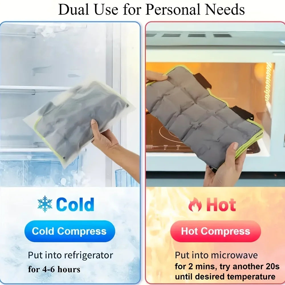 Hot & Cold Compress Knee Wrap – Gel Ice Pack Brace Support Knee Compress Wrap PLUSH