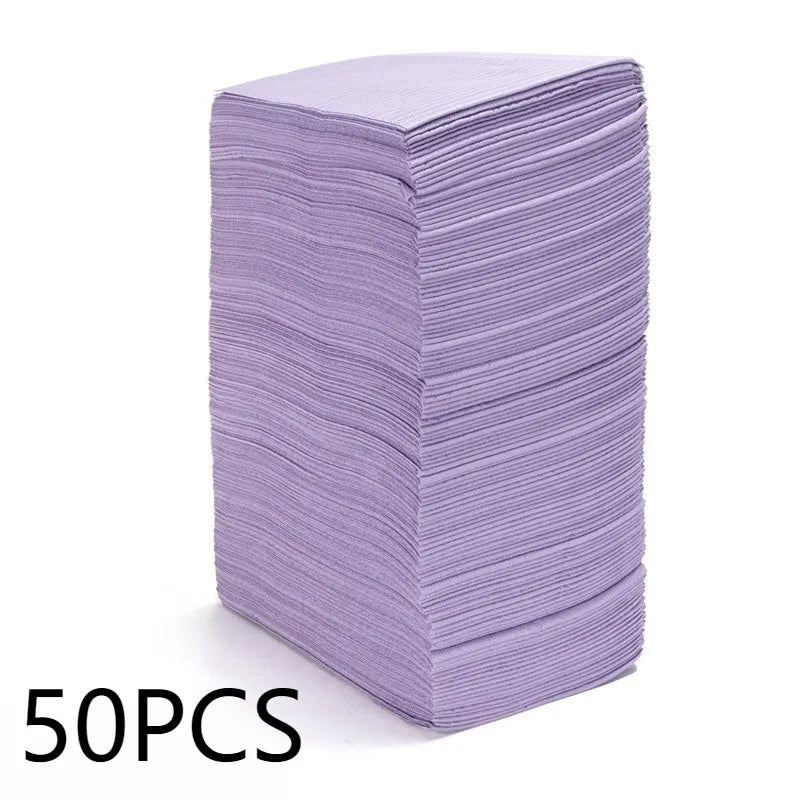 Disposable Waterproof Table Covers – Tattoo & Nail Mat 20–125pcs Disposable Table Cover PLUSH Purple-50PCS
