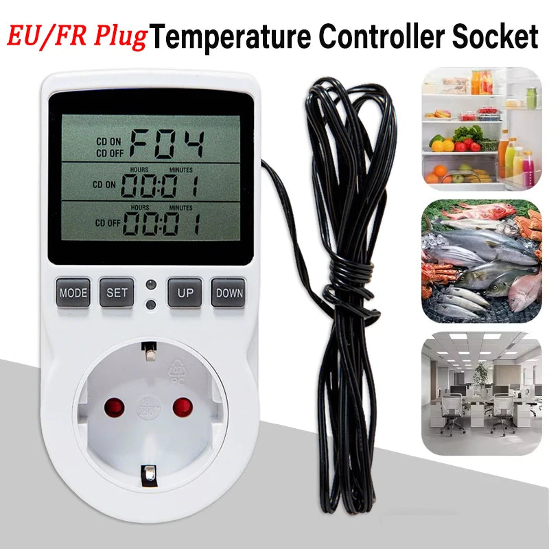 EU/FR Digital Thermostat Timer Socket – Heating & Cooling Thermostat Timer Socket PLUSH