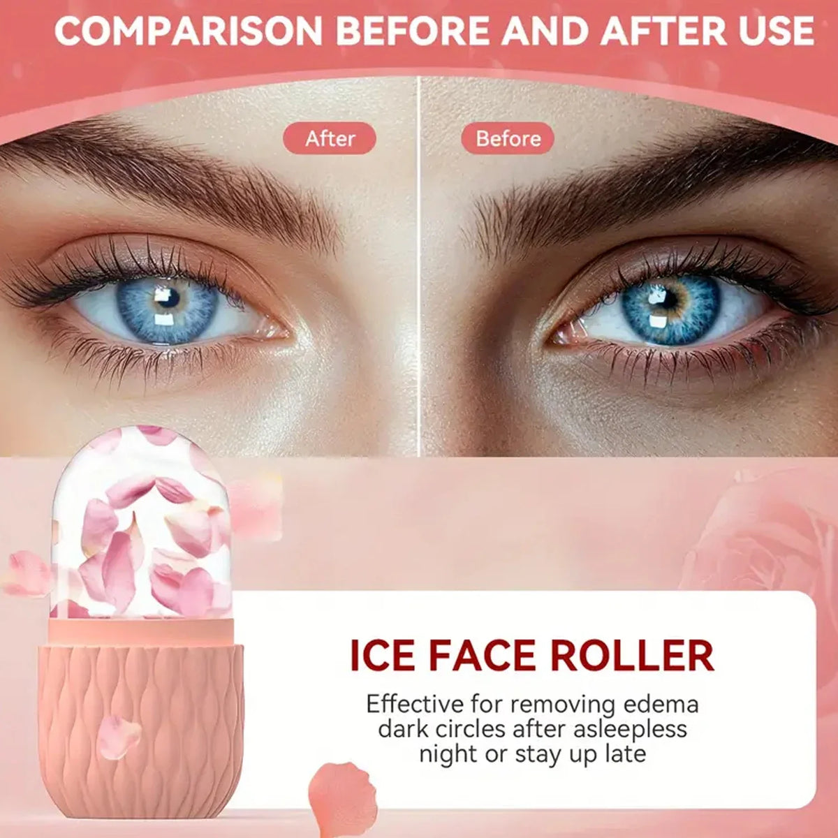 Silicone Face Ice Roller Mold – Skin Tightening Beauty Tool Facial Ice Roller PLUSH