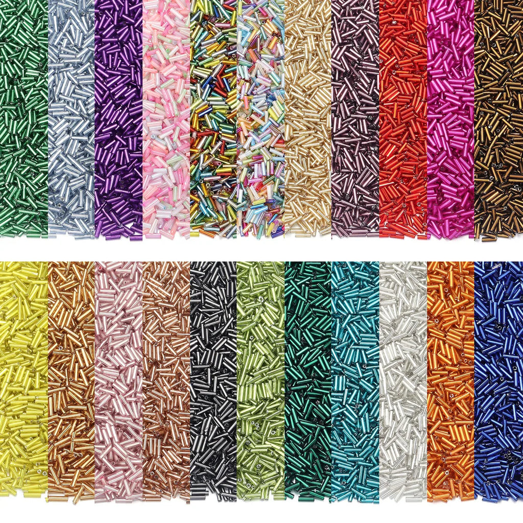 10g 2mm Glass Tube Rice Seed Beads – DIY Jewelry Spacers Glass Seed Beads PLUSH