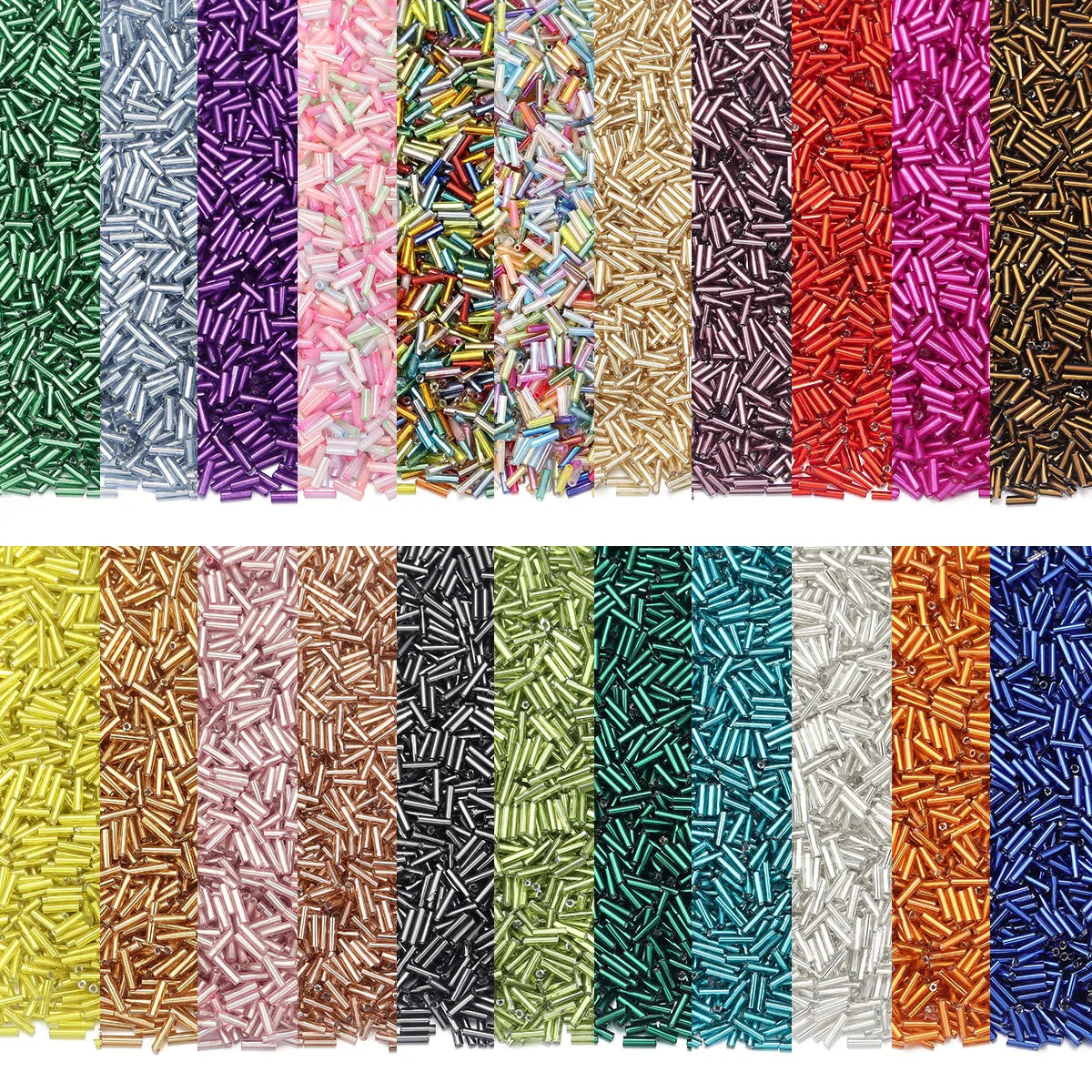10g 2mm Glass Tube Rice Seed Beads – DIY Jewelry Spacers Glass Seed Beads PLUSH