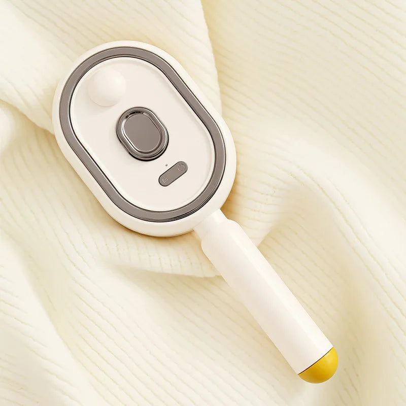 Nano Spray Electric Massage Comb – Retractable Teeth Electric Hair Comb PLUSH Beige Color USB Type-C
