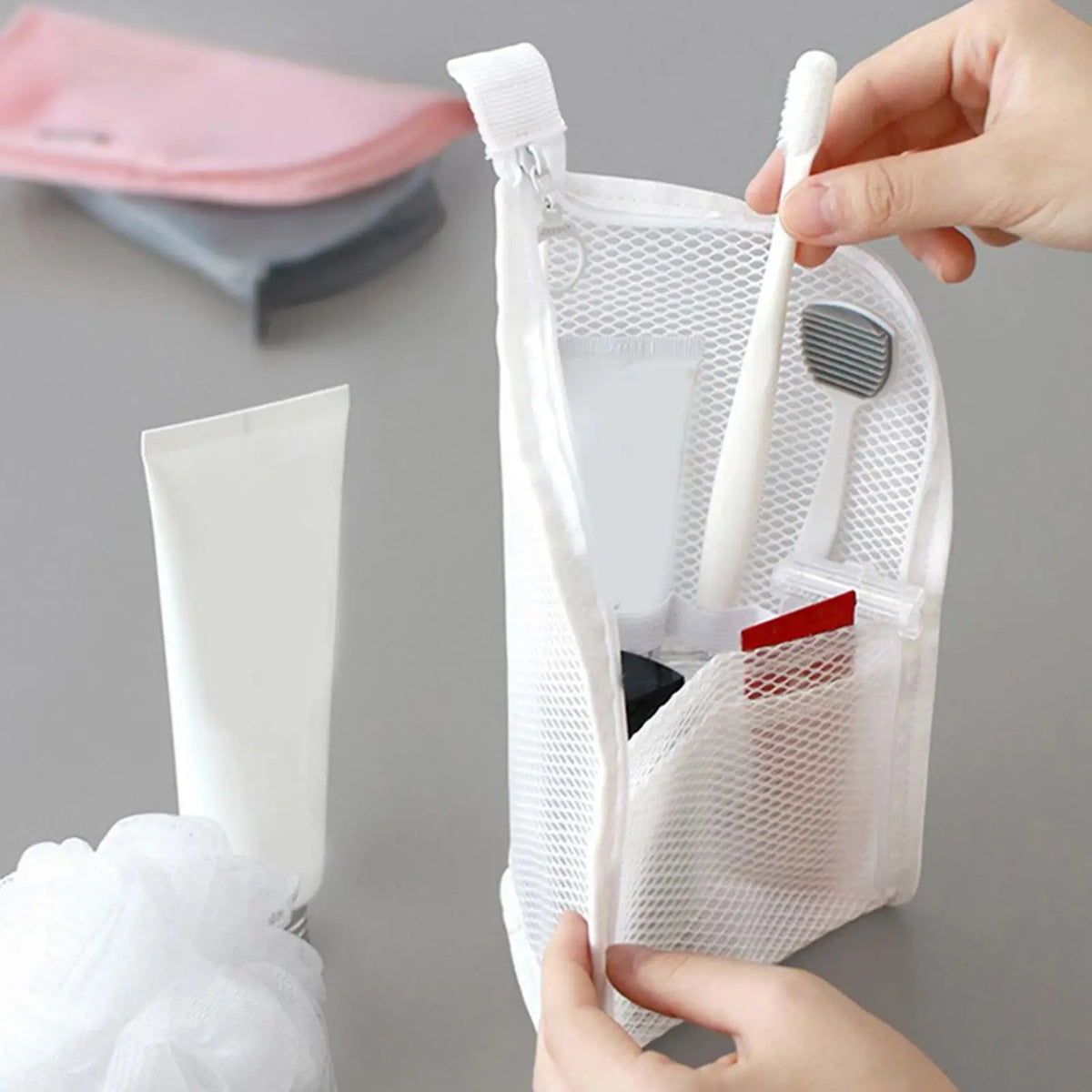 Waterproof Travel Toiletry Bag with Toothbrush Holder Travel Toiletry Bag PLUSH