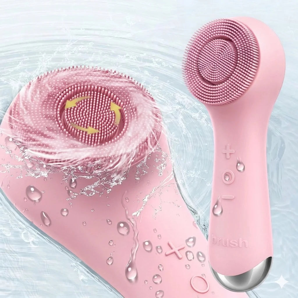 USB Rechargeable Silicone Facial Cleansing Brush | 360° Rotating Facial Cleansing Brush PLUSH