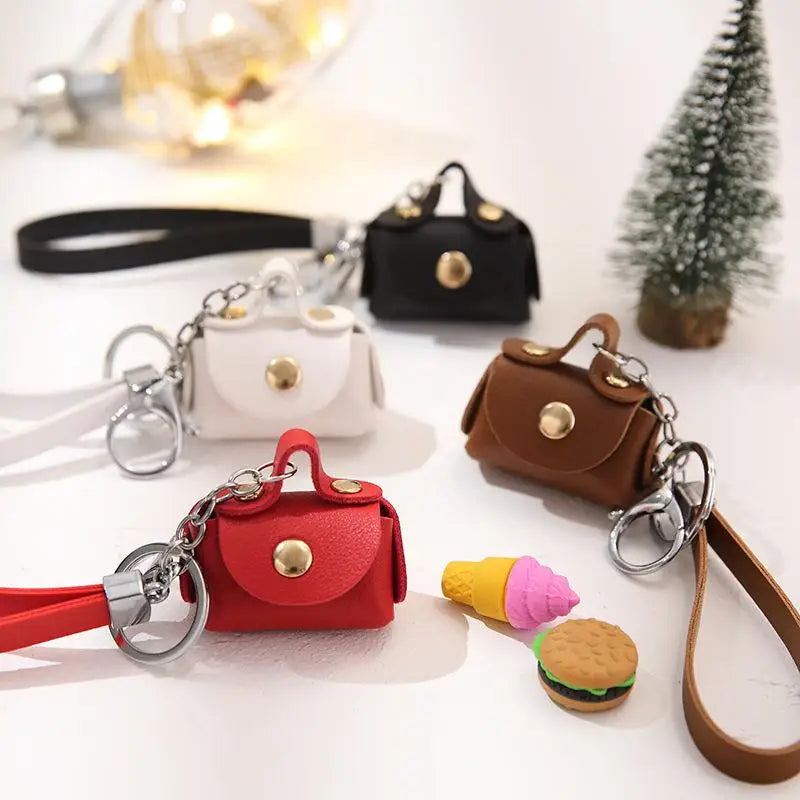 Kawaii Mini Handbag Keychain – PU Leather Coin Purse Charm Keychain Purse Charm PLUSH