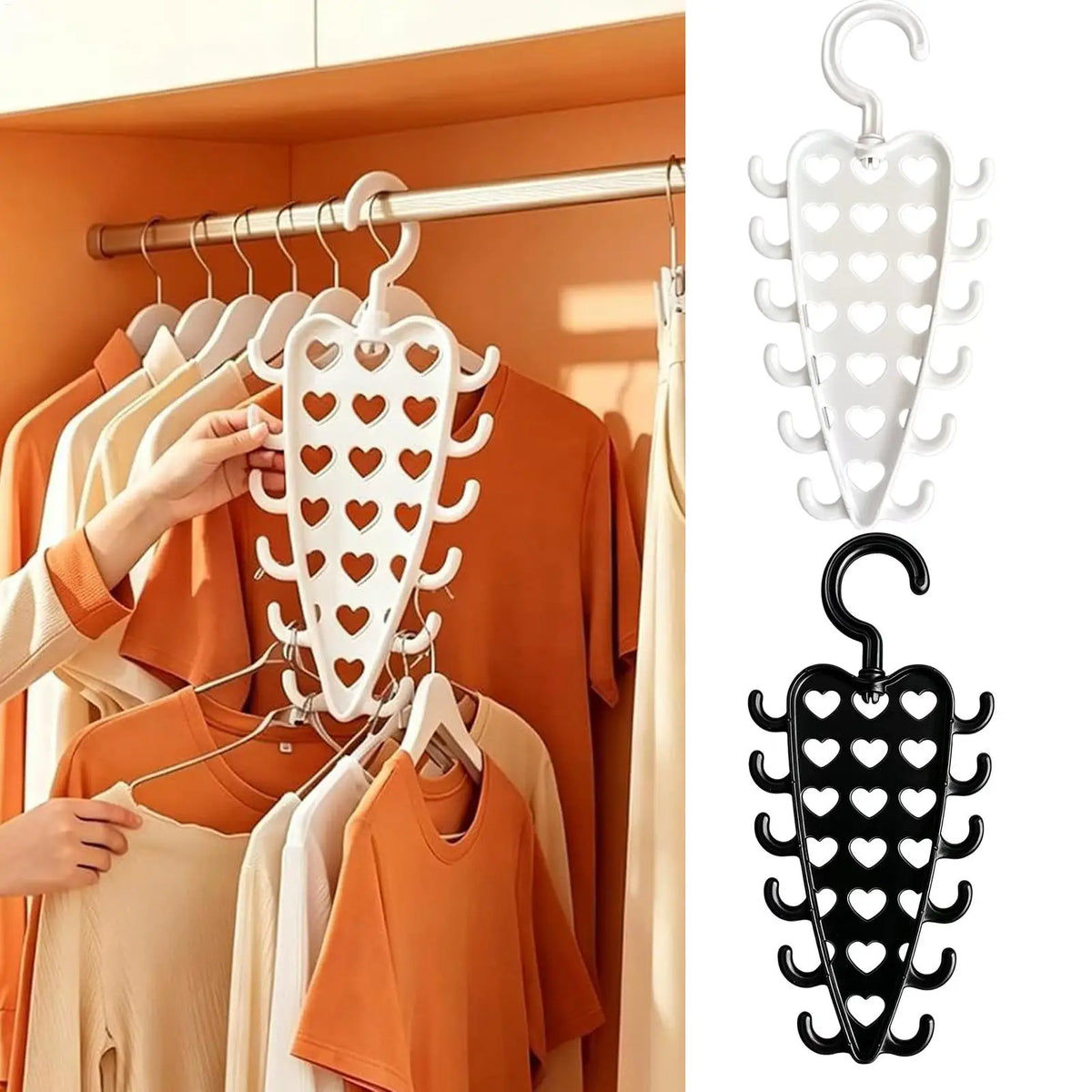 V-Shape 12-Hook Space Saving Closet Organizer Hanger Closet Organizer Hanger PLUSH