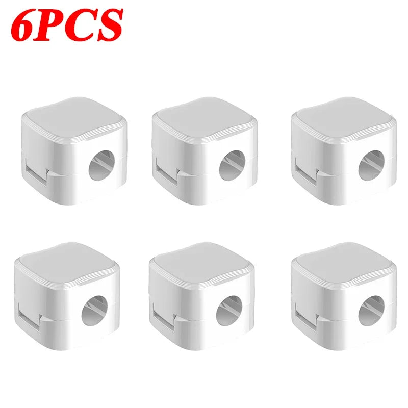 Magnetic Cable Clips Adhesive Wire & Cord Organizer for Desk Cable Organizer Clips PLUSH 6PCS White