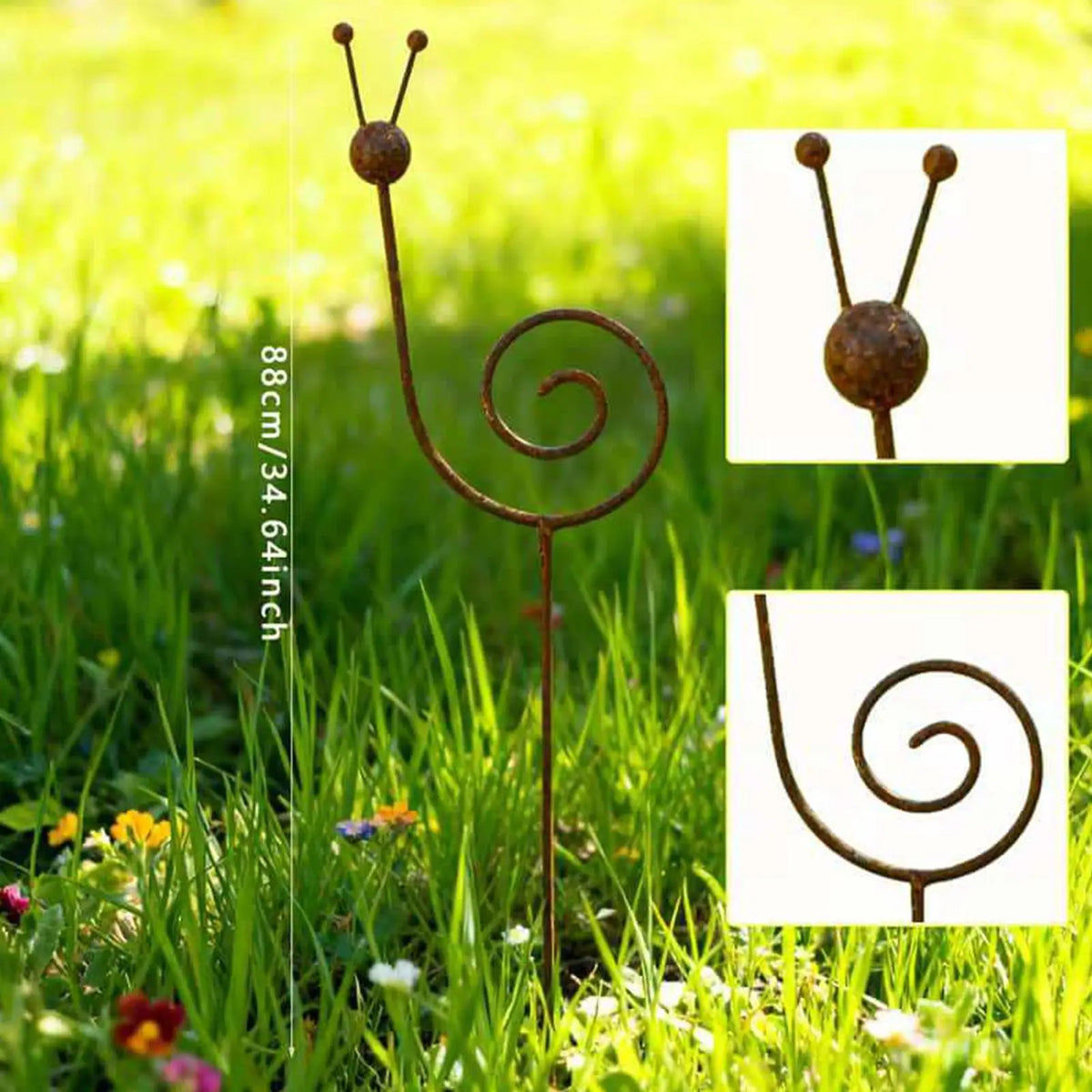 Snail Shape Metal Plant Stakes – Vintage Garden Decor Support Garden Plant Stakes PLUSH