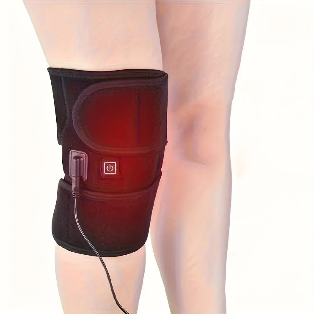 Infrared Electric Heating Knee Brace – Adjustable Warmth Heating Knee Brace PLUSH Black