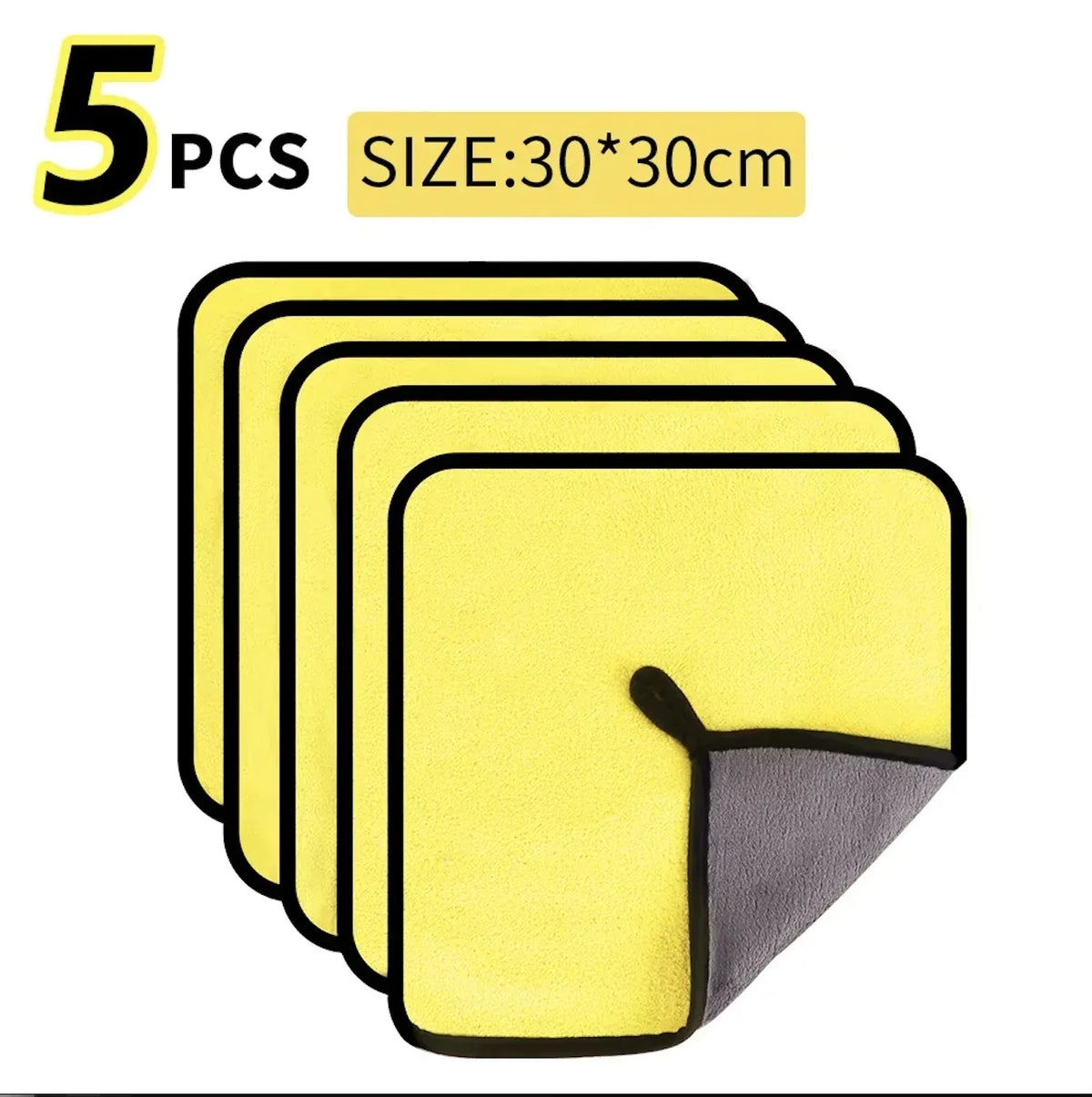 Microfiber Car Wash Towels 30x30cm – 3/5/10 Pack Microfiber Cleaning Towel PLUSH 5Pcs