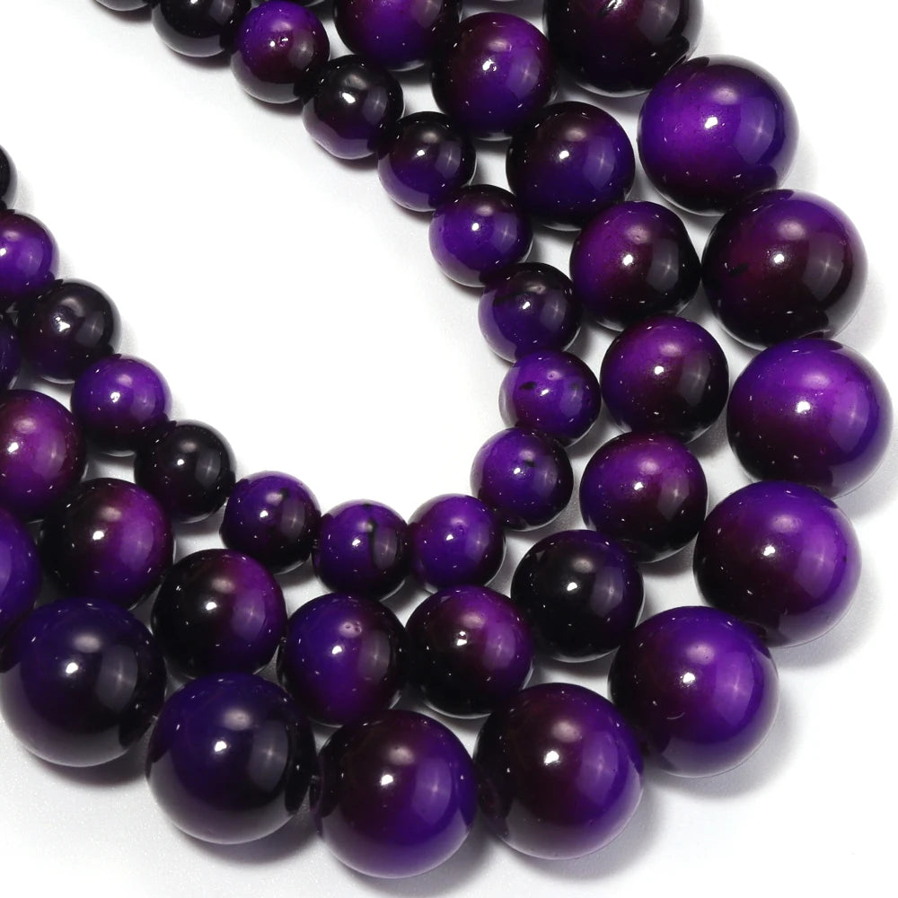 Purple Tiger Eye Glass Spacer Beads 6/8/10mm – DIY Jewelry Glass Spacer Beads PLUSH