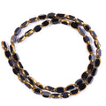 Faceted Oval Rice Crystal Glass Beads Gold Rim ~45pcs DIY Crystal Glass Beads PLUSH Solid Black