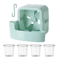 Fan Ice Cooling Box with 4 Reusable Ice Cups & Hanging Hook Fan Cooling Accessory PLUSH blue