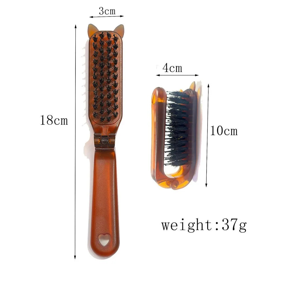 Foldable Pocket Hair Comb – Anti-Static Travel Brush Foldable Hair Comb PLUSH