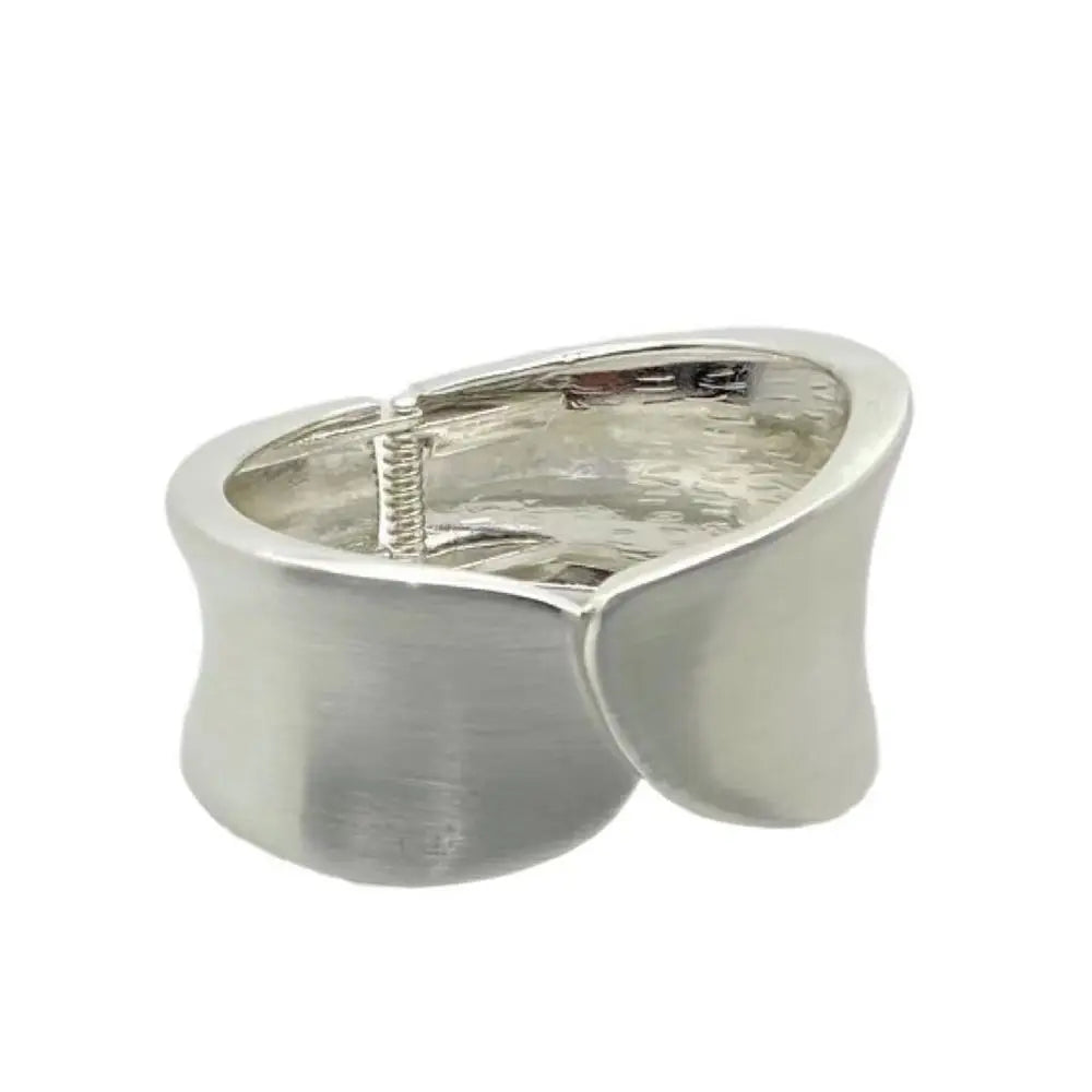 Irregular Wide Open Alloy Cuff Bangle – Gold & Silver Cuff Bangle PLUSH Silver-B
