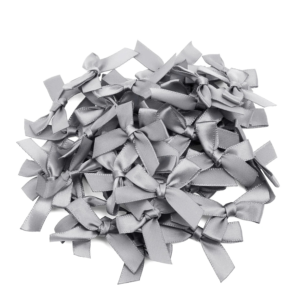 50pcs Colorful Polyester Handmade Bows – DIY Jewelry & Hair Craft Craft Bow Embellishments PLUSH gray