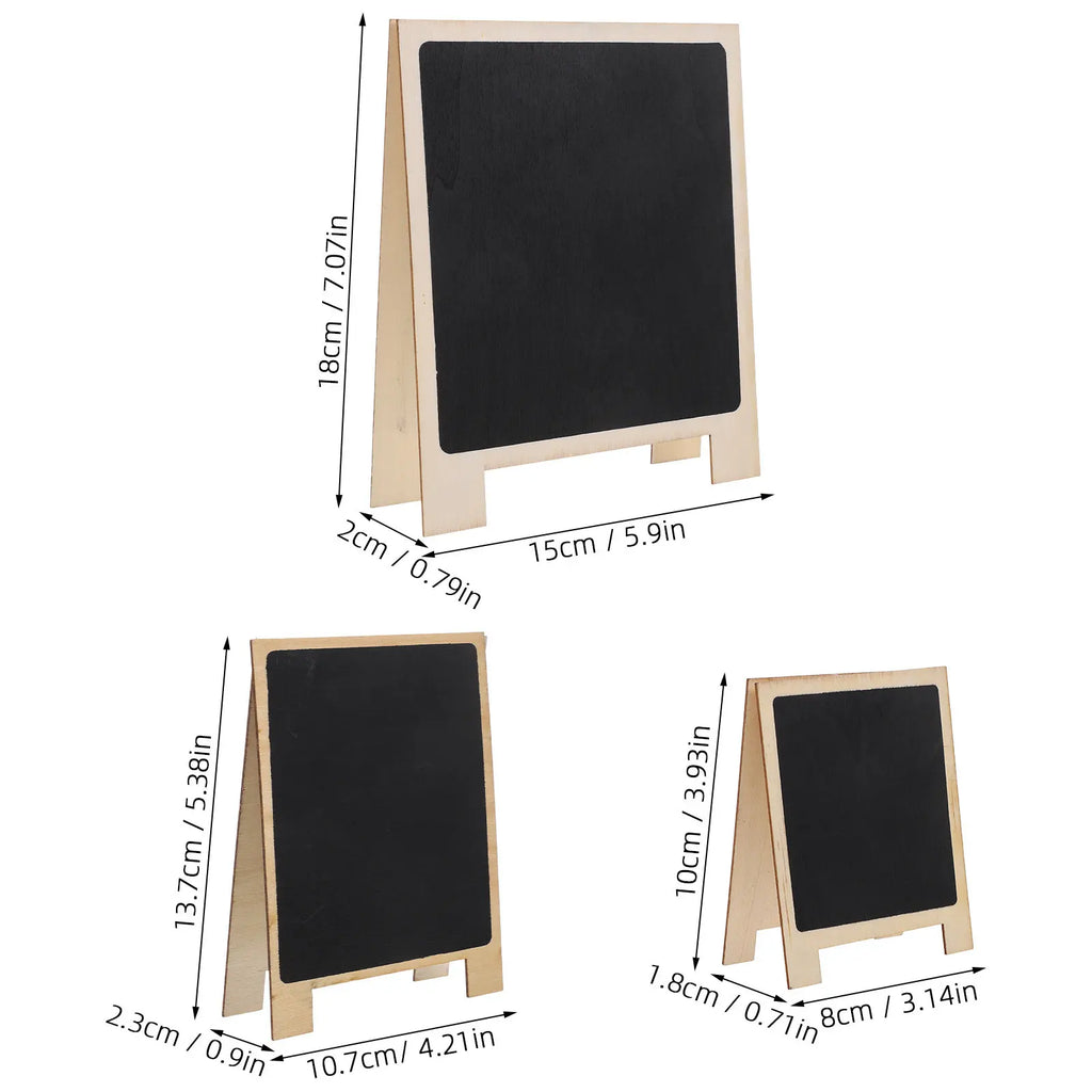 3pcs Mini Chalkboard Signs Tabletop Easel Blackboard Set Chalkboard Sign Set PLUSH