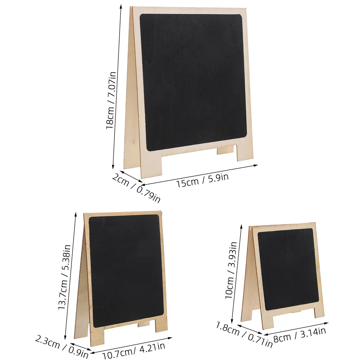 3pcs Mini Chalkboard Signs Tabletop Easel Blackboard Set Chalkboard Sign Set PLUSH