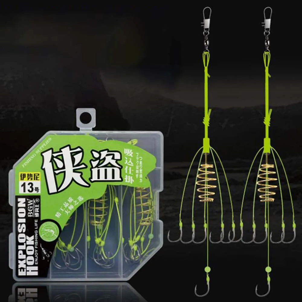 High Carbon Steel Explosion Fishing Hooks 4pcs – Barbed Hook Set Fishing Hooks PLUSH