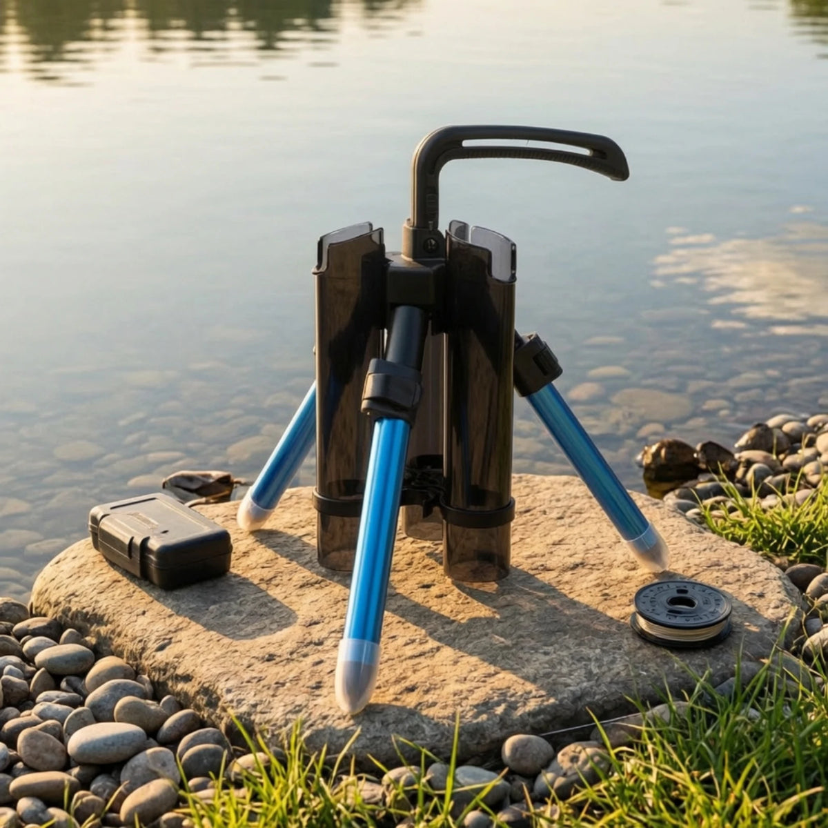 Foldable Fishing Rod Stand Tripod Holder with Handle Fishing Rod Stand PLUSH