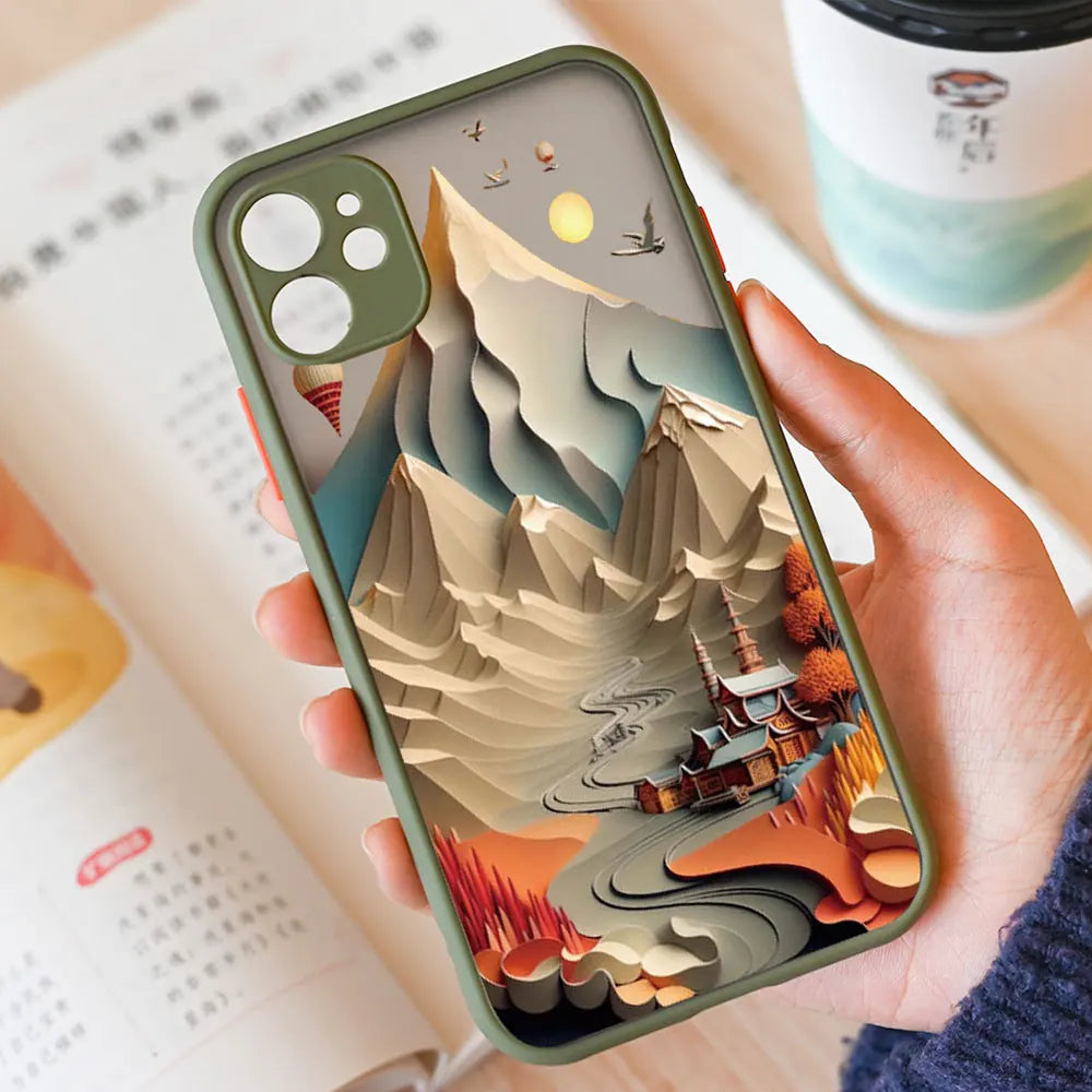 Landscape iPhone Case | Mountains & Rivers Shockproof Cover iPhone Phone Case PLUSH