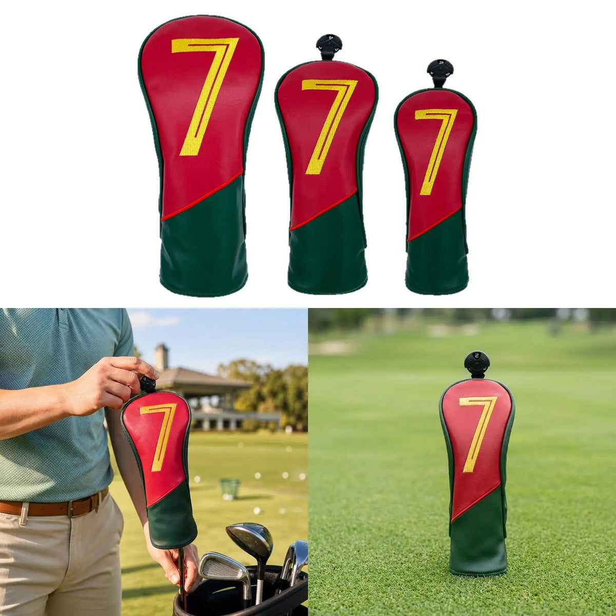 PU Leather Golf Club Head Cover – Embroidery Headcover Golf Club Head Cover PLUSH