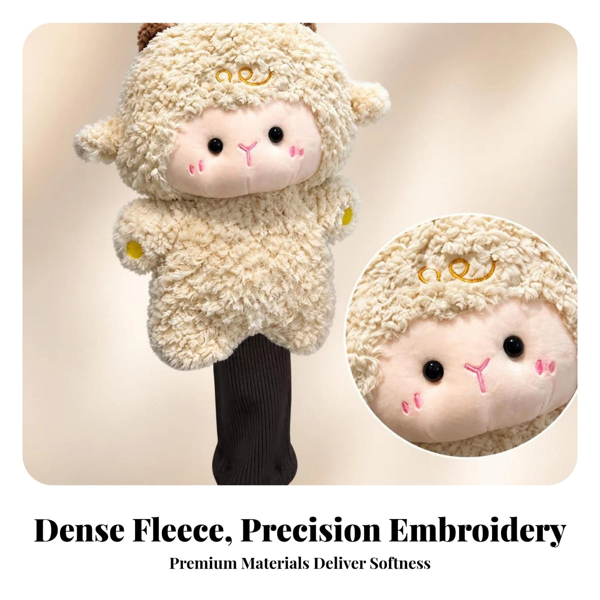 Sheep Golf Wood Headcover – Soft Knit Fairway Club Cover Golf Headcover PLUSH