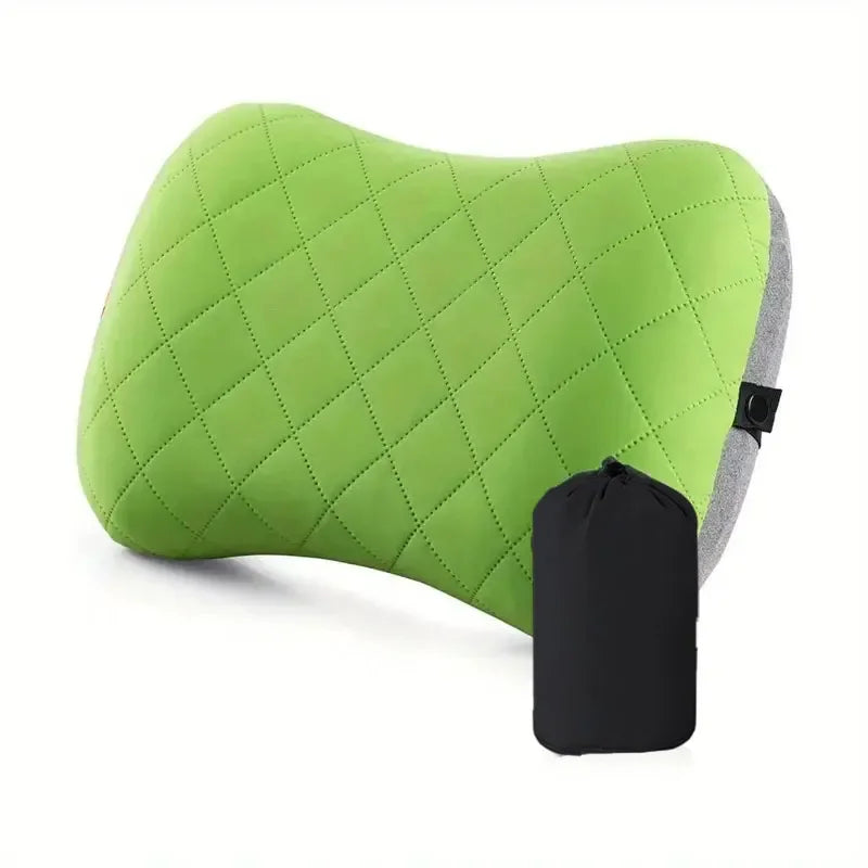 Ultralight Inflatable Camping Pillow – Neck & Lumbar Support Inflatable Camping Pillow PLUSH Green