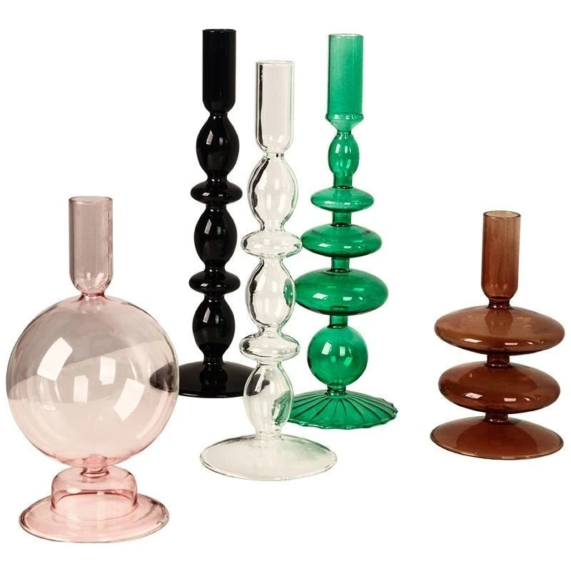 Nordic Glass Candle Holder & Vase – 2-in-1 Centerpiece Glass Candle Holder PLUSH
