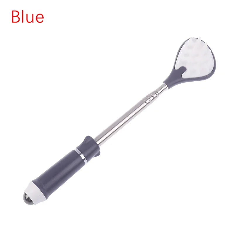 Telescopic Back Scratcher & Acupressure Massage Stick Back Scratcher Tool PLUSH Blue