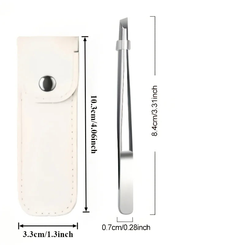 Ouriner Stainless Steel Slant Tweezers – Eyebrow & Beard Tool Eyebrow Tweezers PLUSH