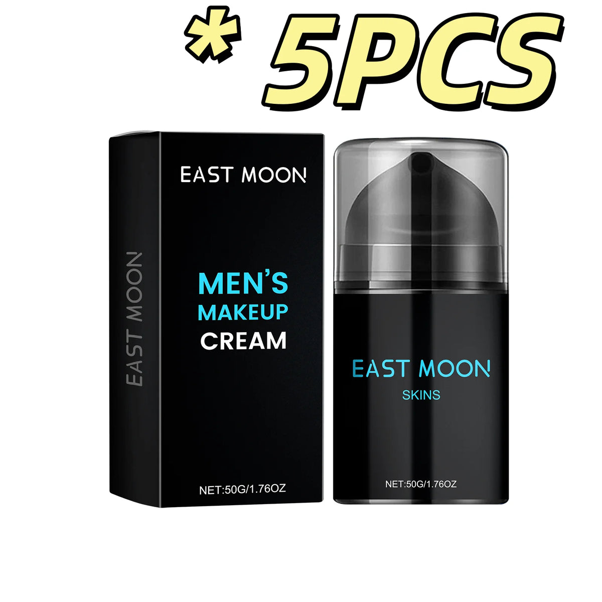 East Moon Men BB Cream – Oil Control, Brighten & Moisturize Men's BB Cream PLUSH 50g Boxed X 5PCS