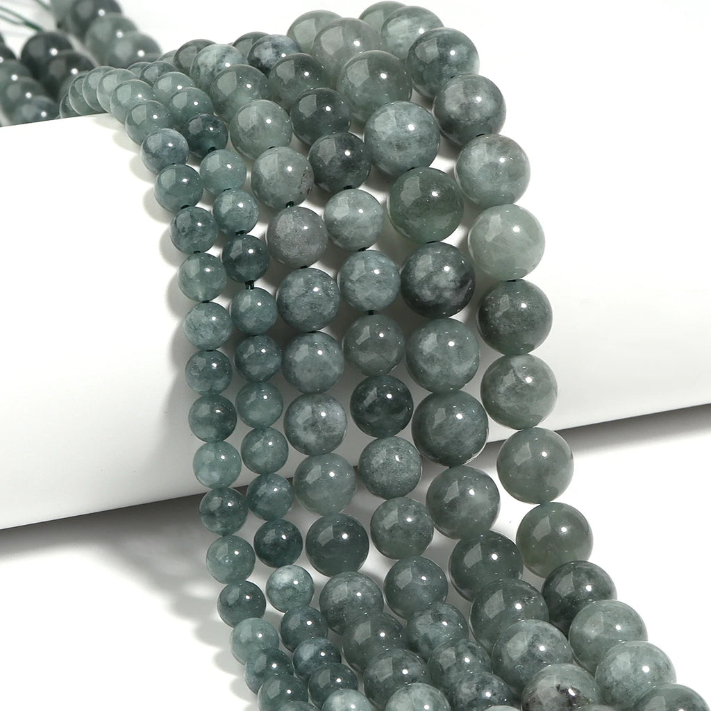 Gray Chalcedony Round Stone Beads 6/8/10mm | DIY Jewelry Stone Spacer Beads PLUSH