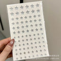Star Rhinestone Face Gem Stickers – Festival Glam | 1 Sheet Face Gem Stickers PLUSH silver white 88Pcs