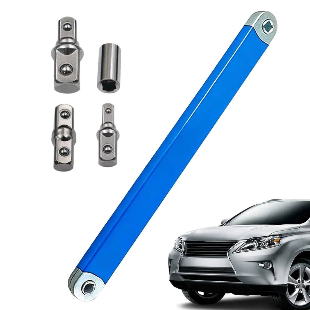 3/8" Heavy-Duty Ratchet Extension Wrench with 4 Adapters Ratchet Extension Wrench PLUSH